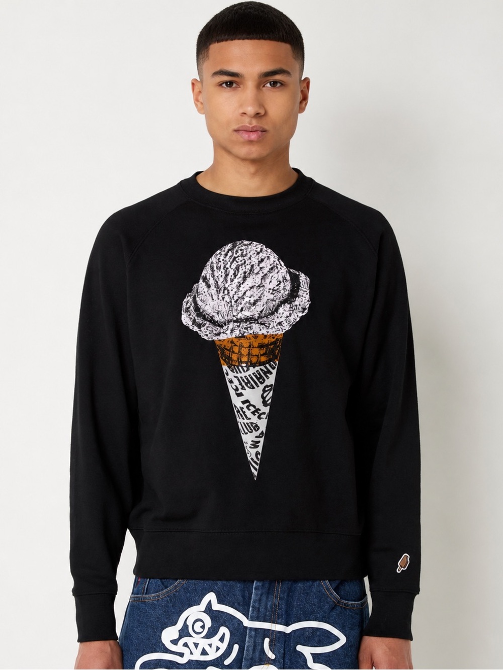 Billionaire Boys Club Black Crewneck with Ice Cream Graphic